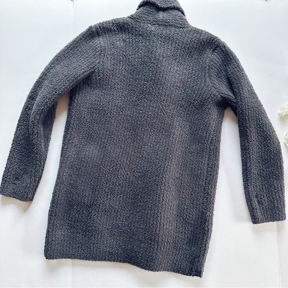 NEW Barefoot Dreams Cozychic Open Knit Cardigan Sweater Dark Gray - Picture 4 of 6